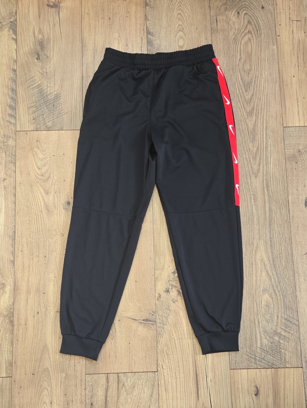 Nike Black Joggers with Red Side Stripe for Kids